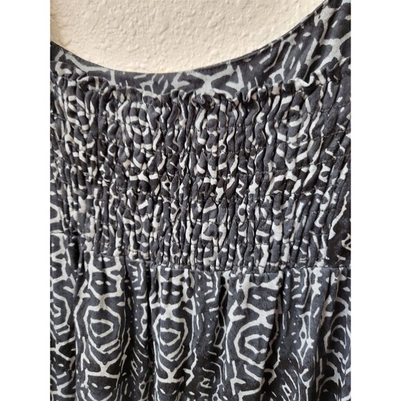 FRESH PRODUCE Dress Womens L Maxi Navy Blue Smocked Jersey Knit Sundress Resort - Picture 7 of 9